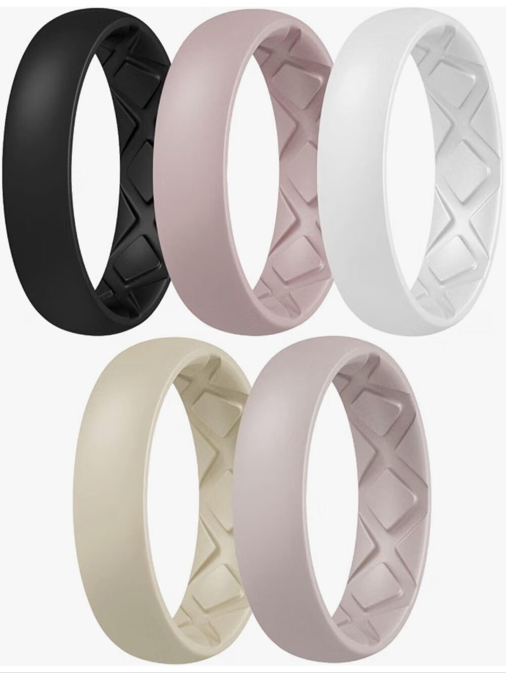 Silicone Comfort Ring for Men - Black, White, Pink, Cream, Taupe Size 4